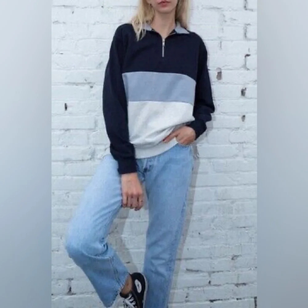 Brandy Melville • Colorblock Quarter Zip Sweater